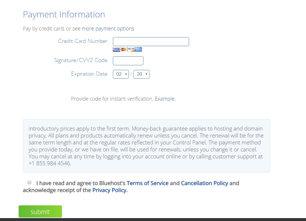How To Create Simple Website In 2023 - Step by Step Guide - Bluehost Payment Details