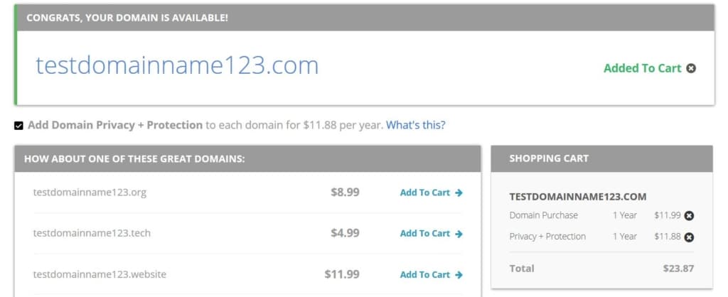 Bluehost domain availability